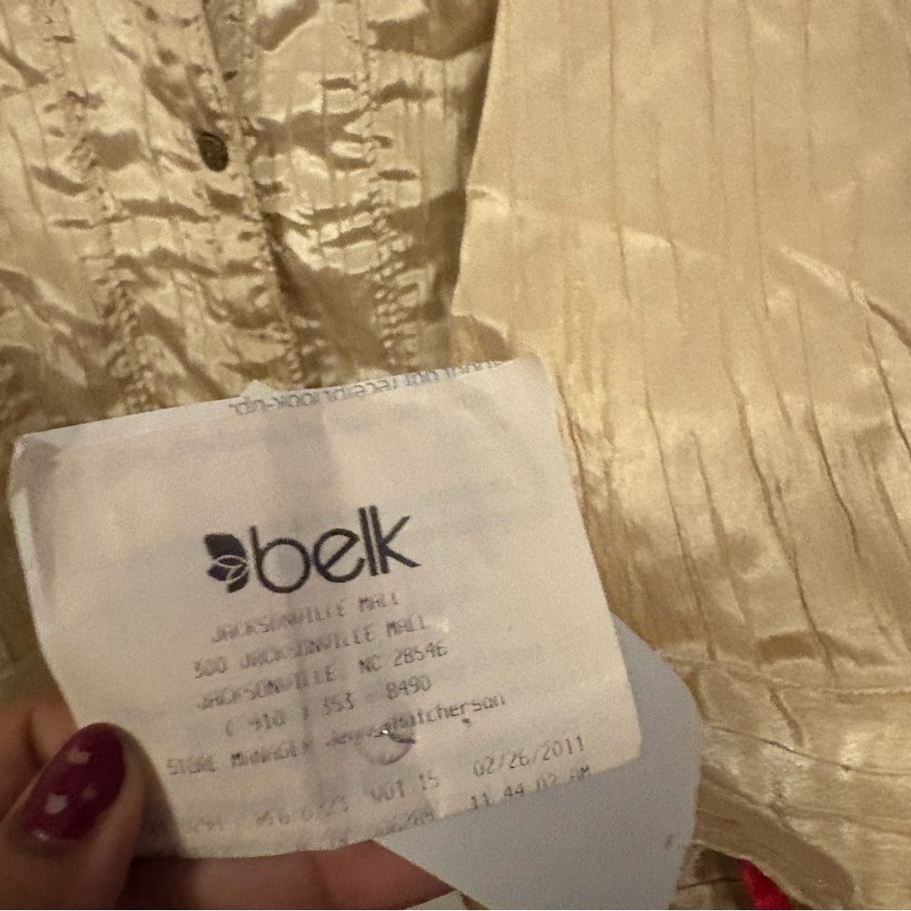 Ruby Rd. Shimmering Beige Jean Jacket - Picture 6 of 7